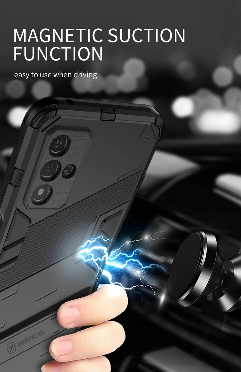 Shockproof Armor Phone Case For Poco C71 C65 C75 C55 4G Magnetic Stand Cover PocoC65 Poxo Poko Pocco Little C 65 75 71 55 65C