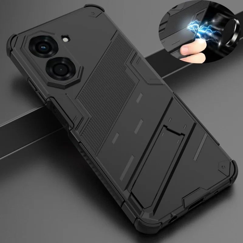 Shockproof Armor Phone Case For Poco C71 C65 C75 C55 4G Magnetic Stand Cover PocoC65 Poxo Poko Pocco Little C 65 75 71 55 65C